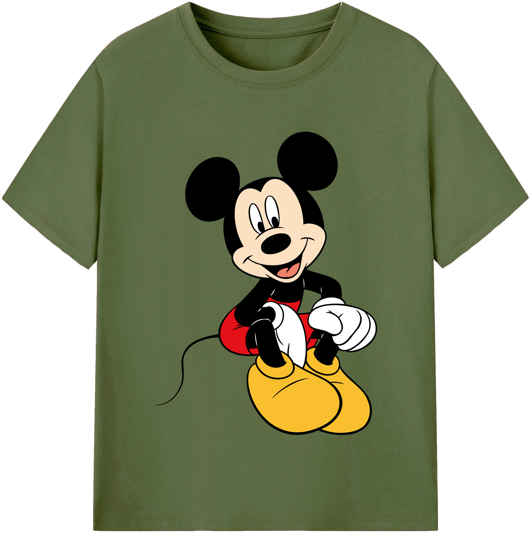 （画像用） ミッキーマウス Mickey Mouse 綿100％半袖Tシャツ（フロントプリント）